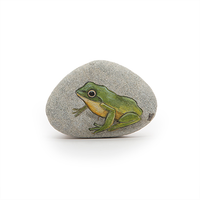 Green Frog Painted Stone