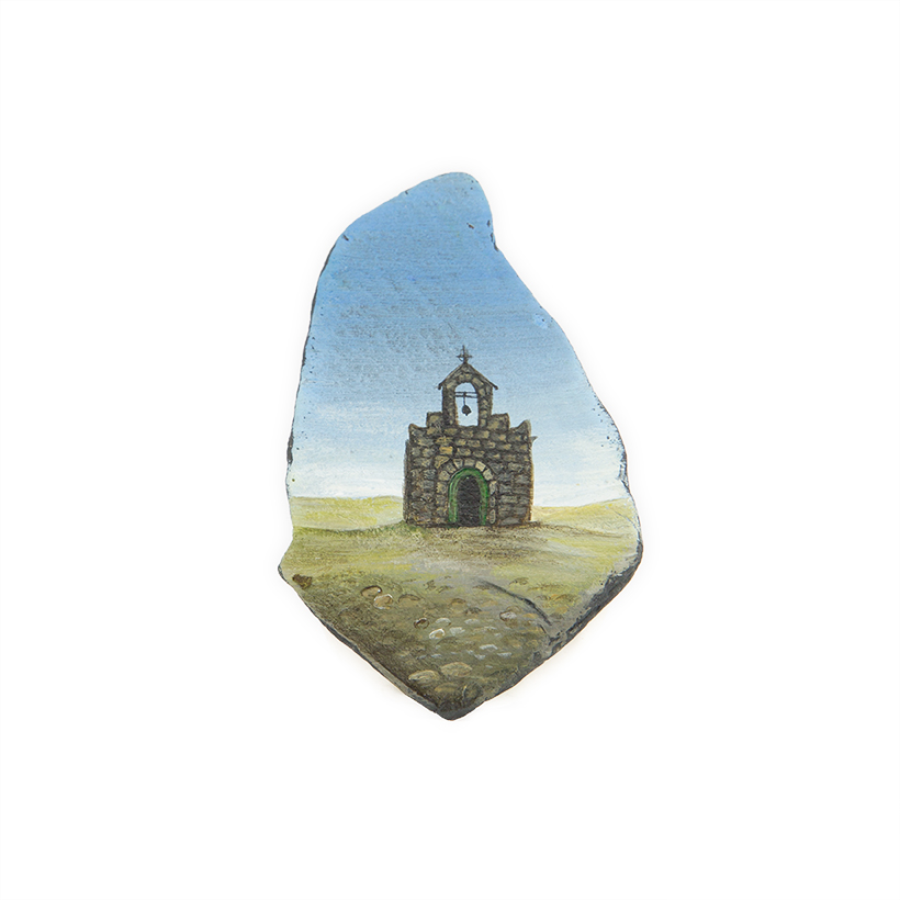 Lonely Church Painted Stone