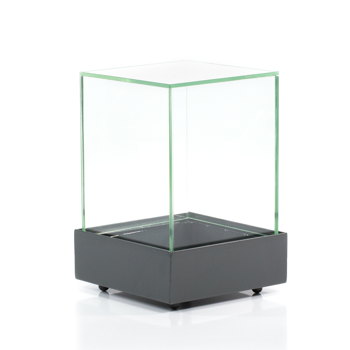 Glass Cube Terrarium in Gray Base