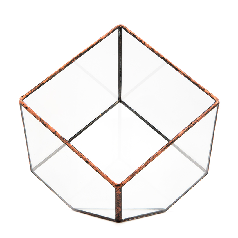 Tipped Cube Terrarium (Copper, Medium)