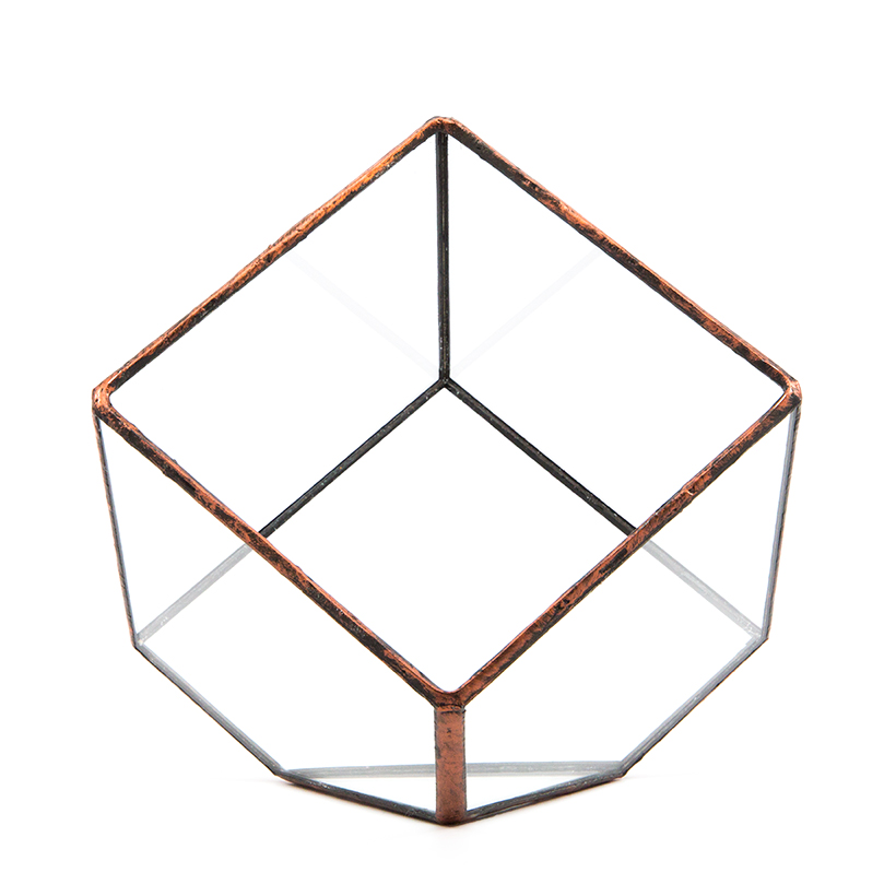 Tipped Cube Terrarium (Copper, Small)
